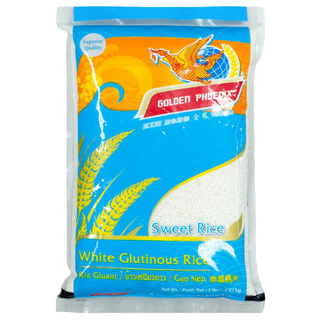 Golden Phoenix Thai Sweet Rice - Premium Sticky Rice For Desserts Or Rice Cakes, Great For Gluten-Free Diets, 5 Pounds (Pack Of