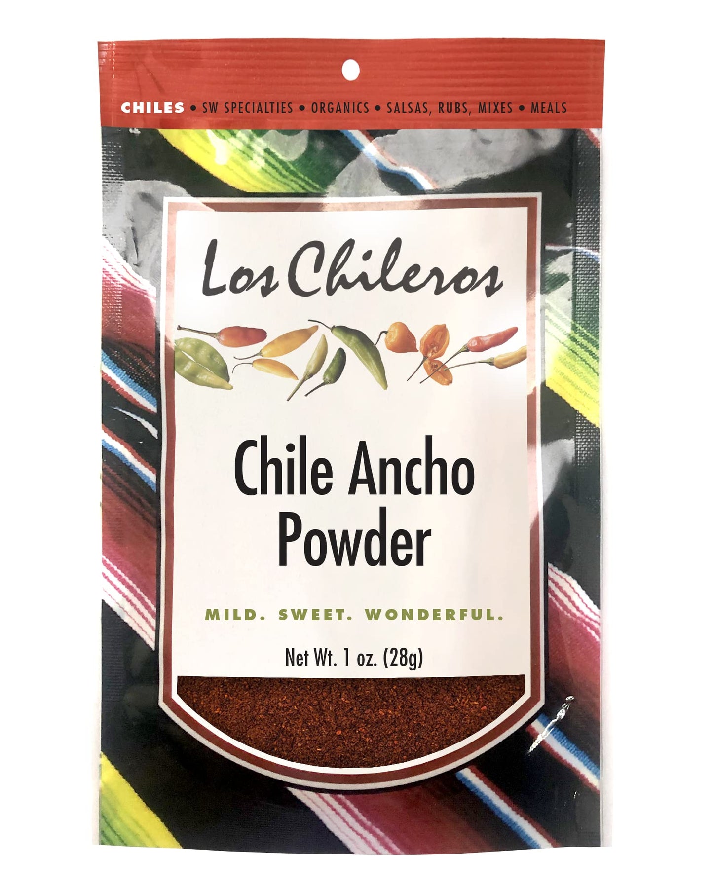 Los Chileros Chile Ancho, Powder, 1 Ounce (Pack of 12)