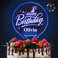 EDSG LED Happy Birthday Cake Topper - 7 Color Changes, Acrylic, 9.45x5.91, Design 1