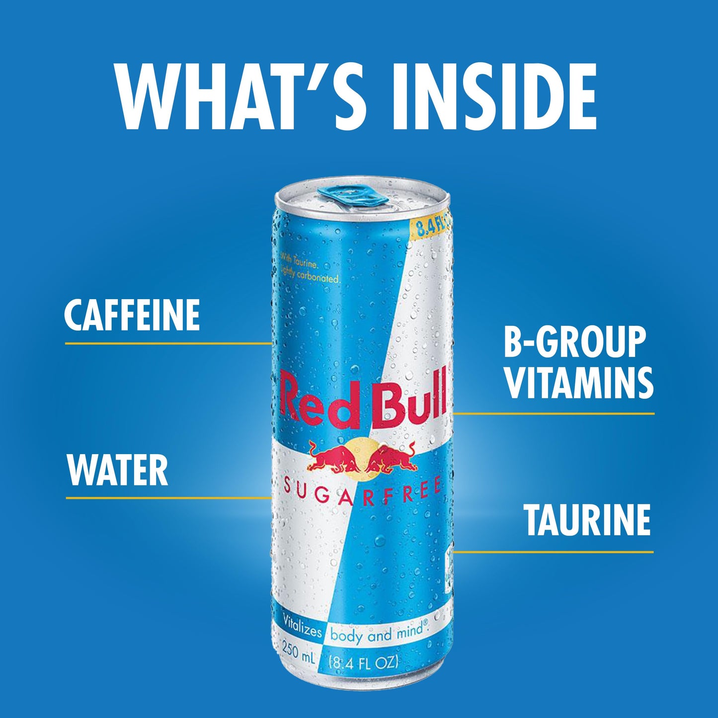 Red Bull Sugar Free Energy Drink, 8.4 Fl Oz, 24 Cans (6 Packs of 4), Model RB2860