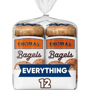 Thomas Everything Bagels, 12 Count, 10g Protein per Bagel, 40 oz.