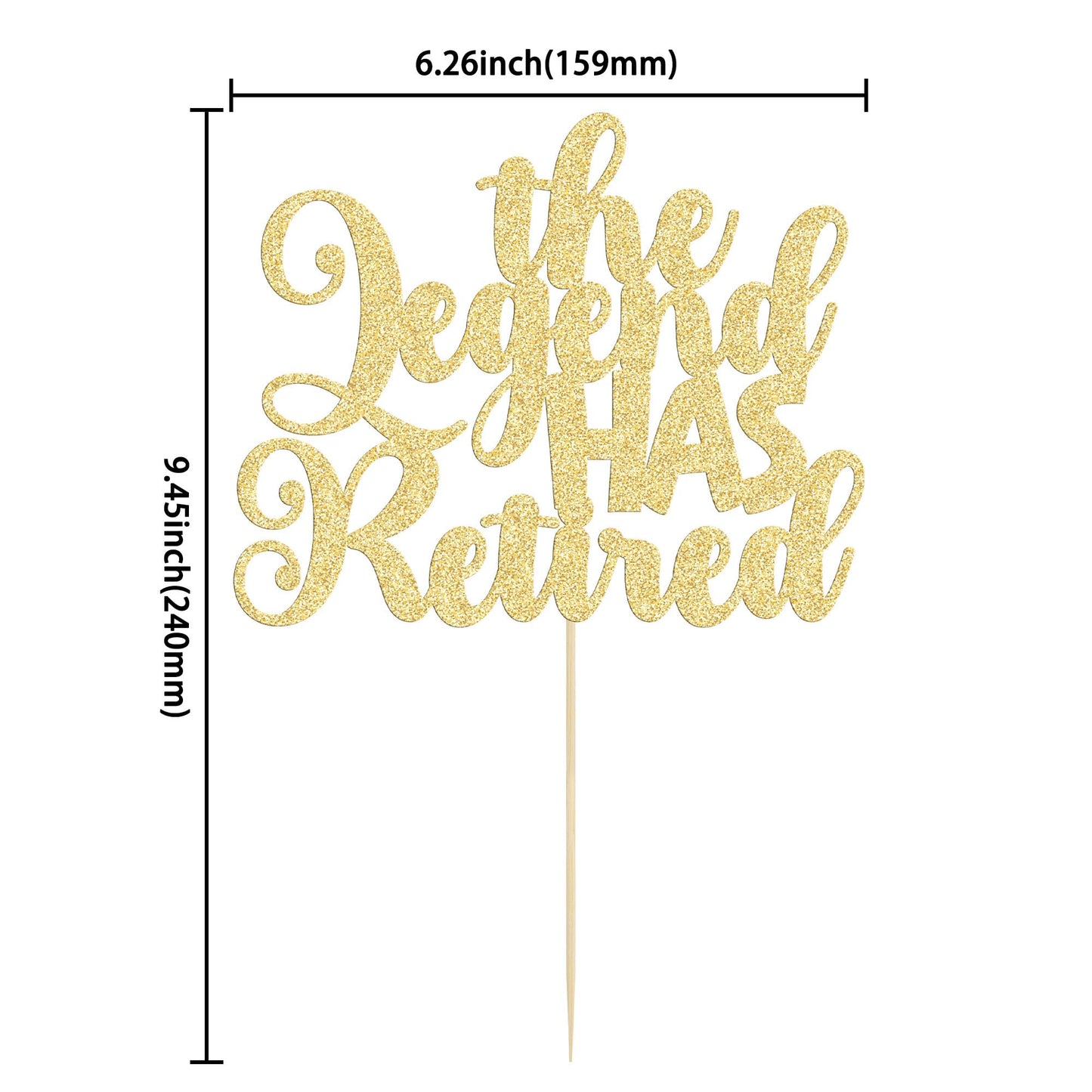 Gyufise 1Pc The Legend Has Retired Cake Topper Glitter We Will Miss You Cake Pick Tension Pension Cake Decorations For Happy Ret