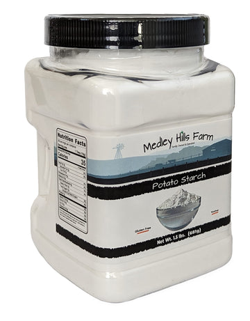 Potato Starch Gluten Free By Medley Hills Farm 1.5 Lbs. In Reusable Container - No Artificial Ingredients Or Preservatives, Grea
