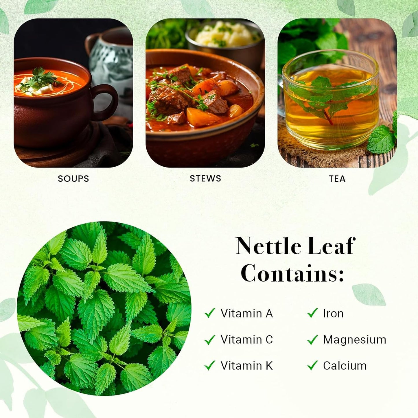 Nettle Leaves Dried 4 Oz | Nettle Leaf Tea | Cut And Sifted | Stinging Nettle Herb Bulk | Non- Gmo, Ethically Sourced | By Yogi'