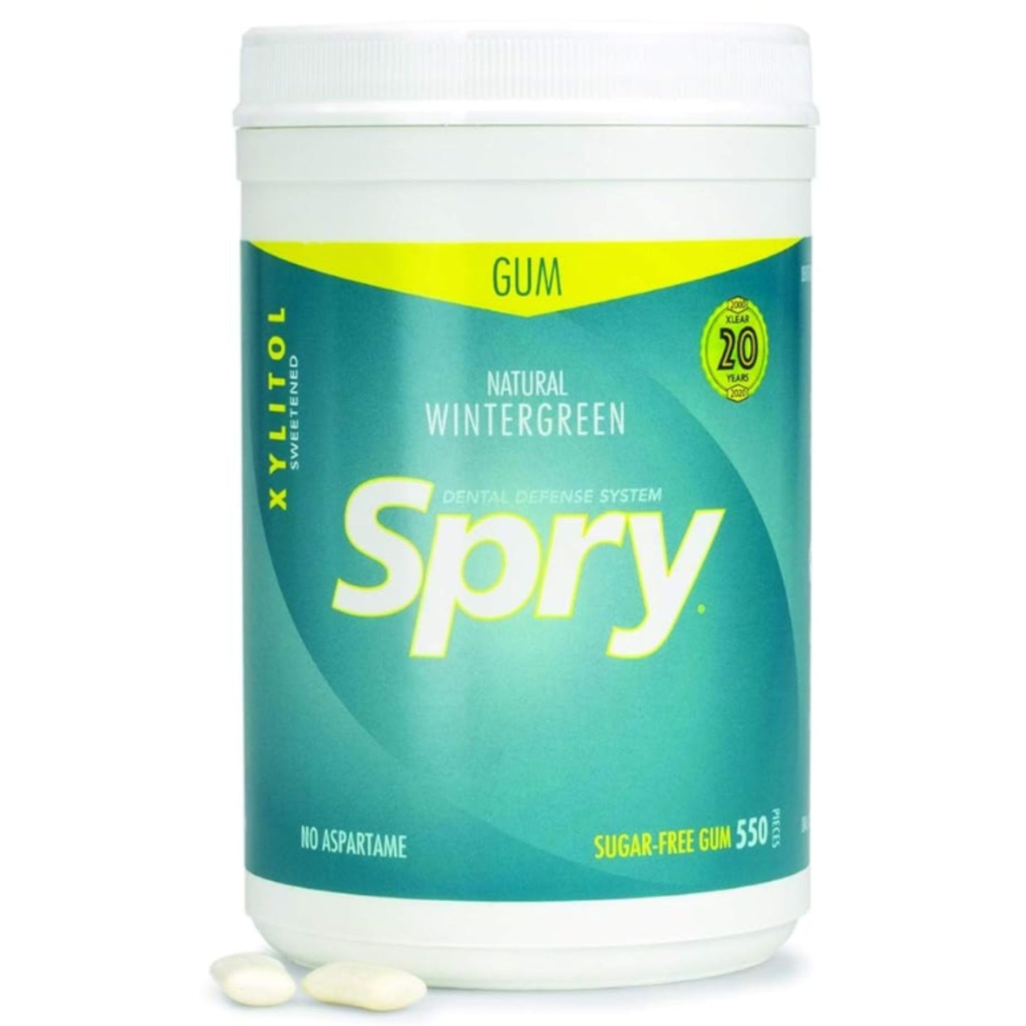 Spry Xylitol Chewing Gum - Aspartame-Free, Sugar Free, Wintergreen Flavor, 550 Count