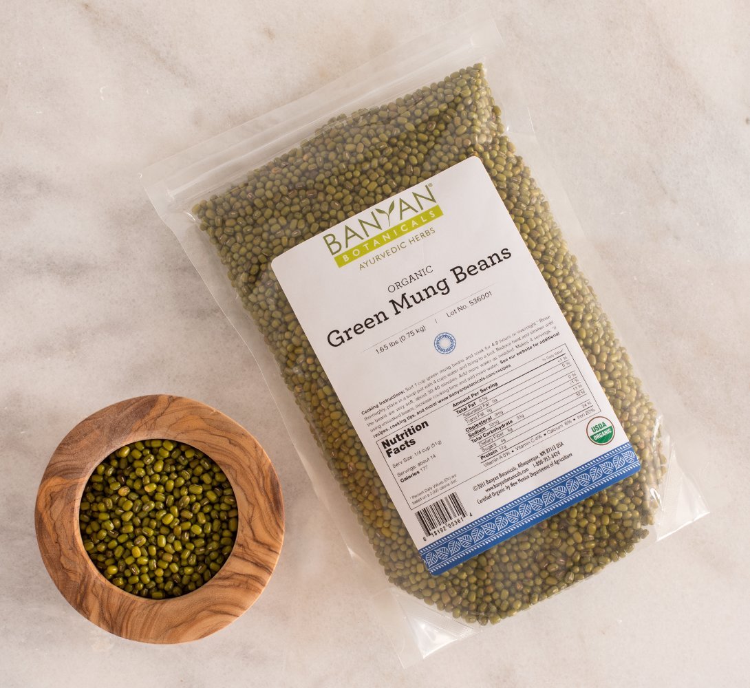 Banyan Botanicals Green Mung Beans - Usda Organic - Non Gmo - For Soups, Sprouts, & Easy Digestion 1.65 Lb