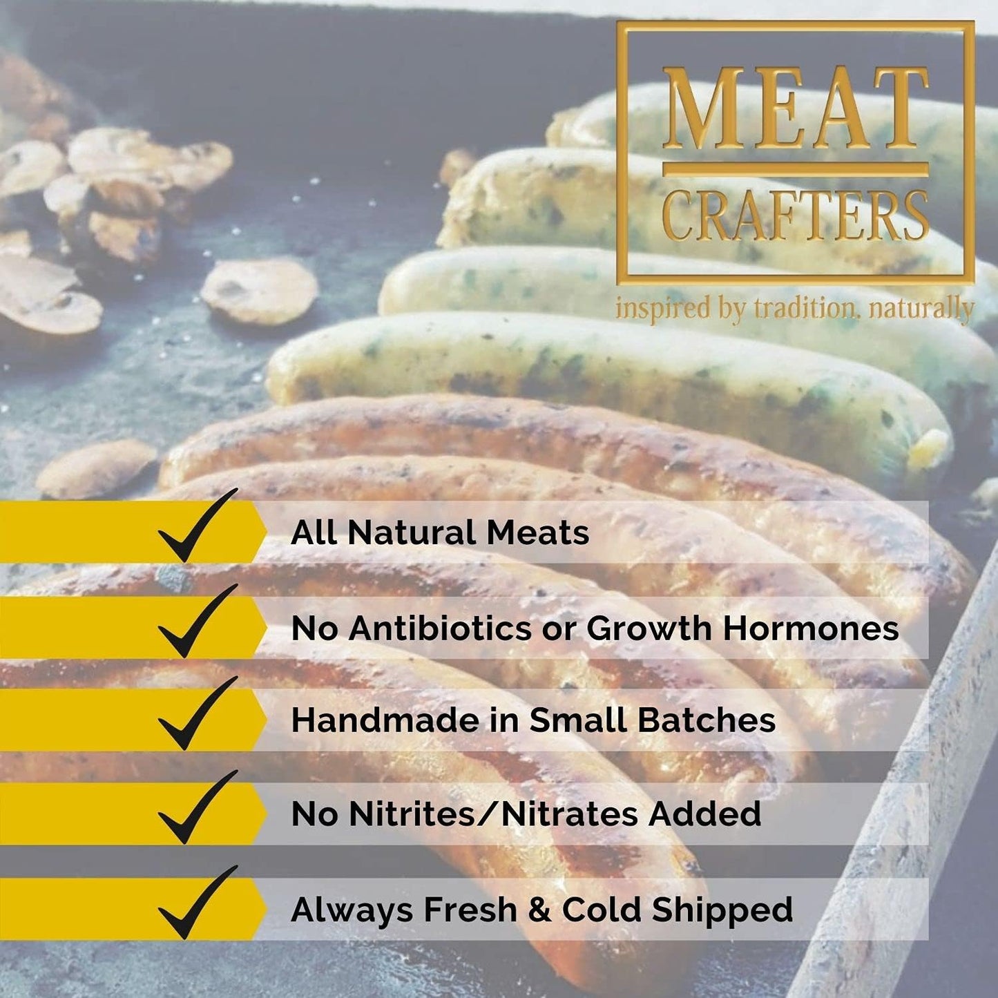 Meatcrafters Lamb Merguez Sausage With Fennel & Mint, No Antibiotics, Preservative Free, 12Oz (2-Pack, 8 Total Links)
