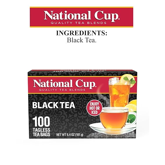 National Cup Black Tea, 100 Tagless Tea Bags (Pack of 3)
