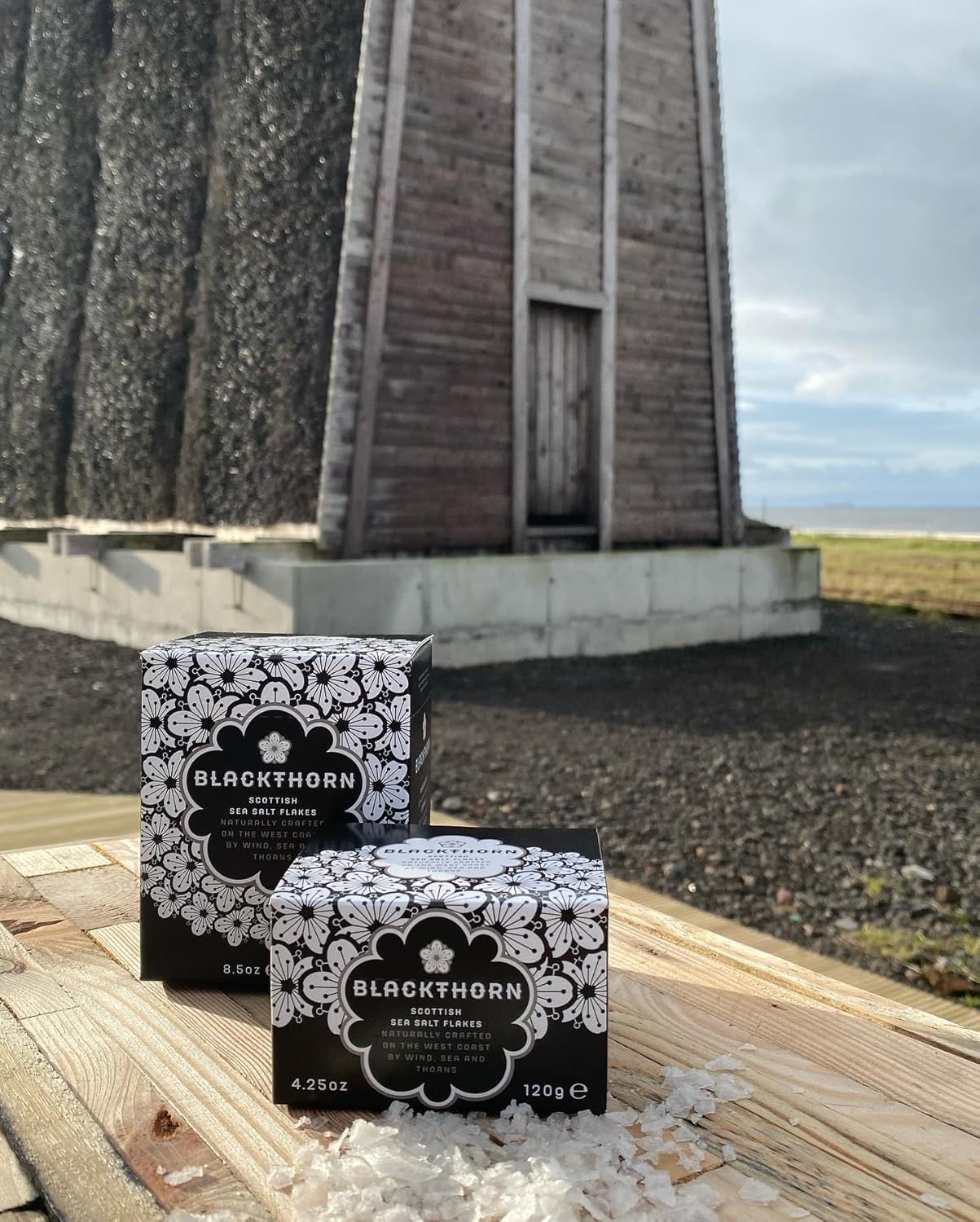 Blackthorn Scottish Gourmet Sea Salt Flakes - Natural And Unrefined - Sustainable Production - Mineral Rich Vegan - 4.25 Ounce