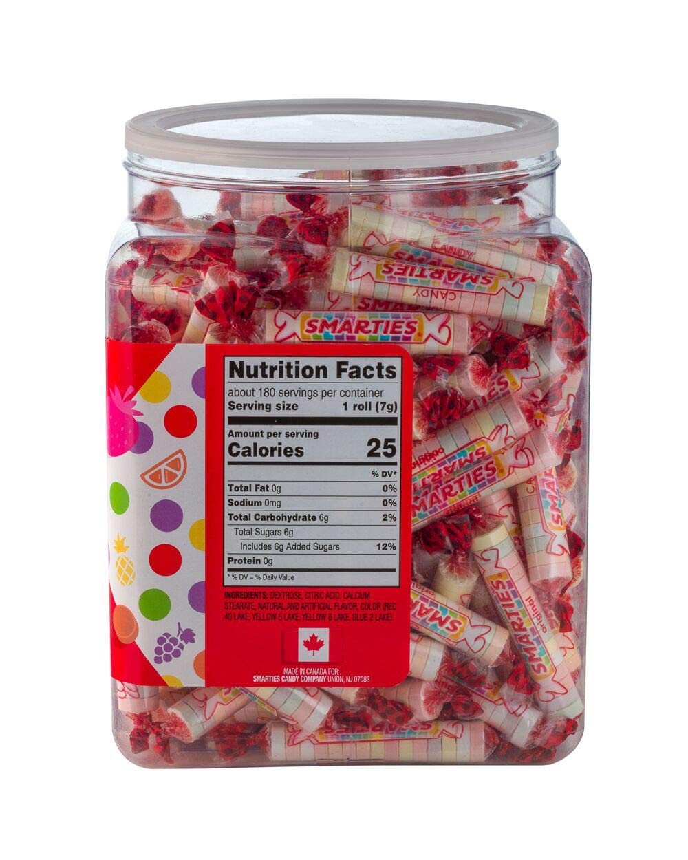 Smarties Candy Rolls, 46 Ounce, 180 Count, Orange, Pack of 1