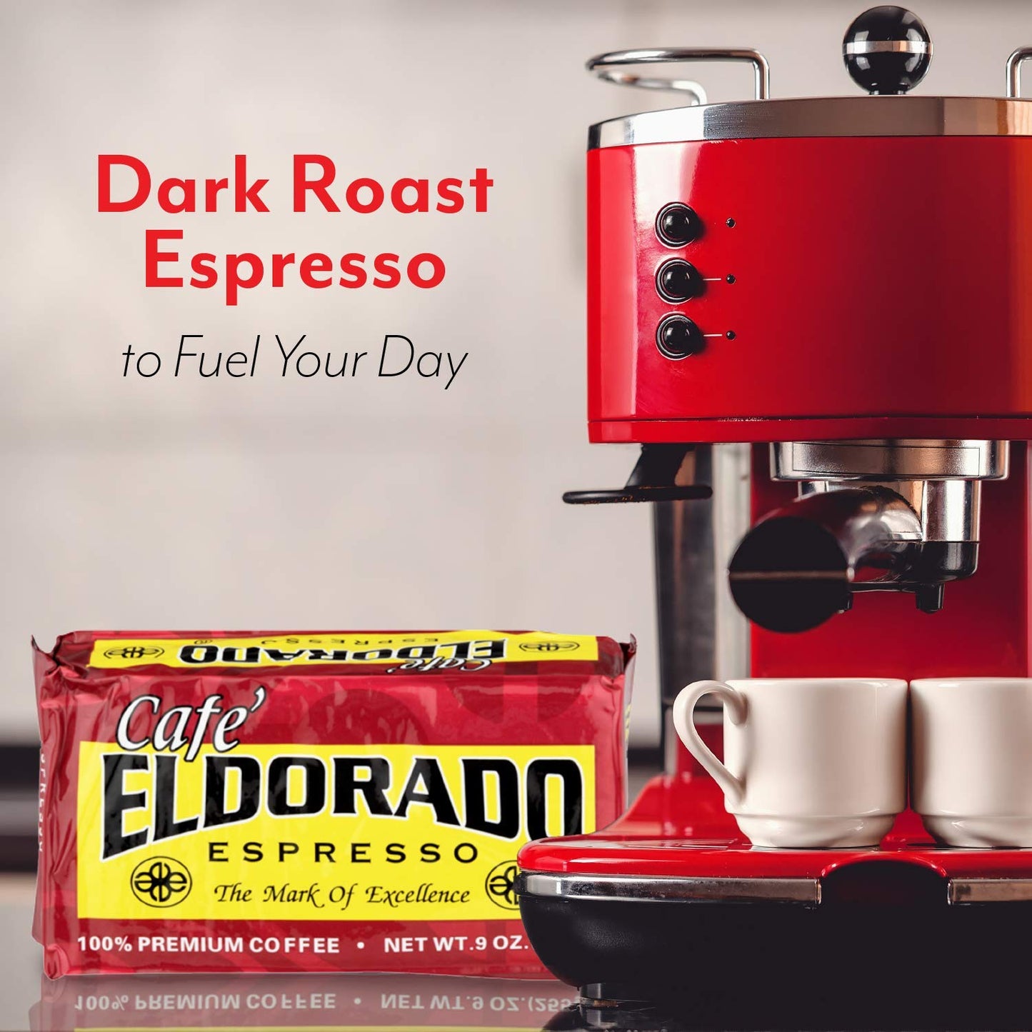 Eldorado Coffee Roasters Finely Ground Dark Roast Espresso - Caf   Eldorado Espresso - 9Oz Brick - Espresso Roast - Central And