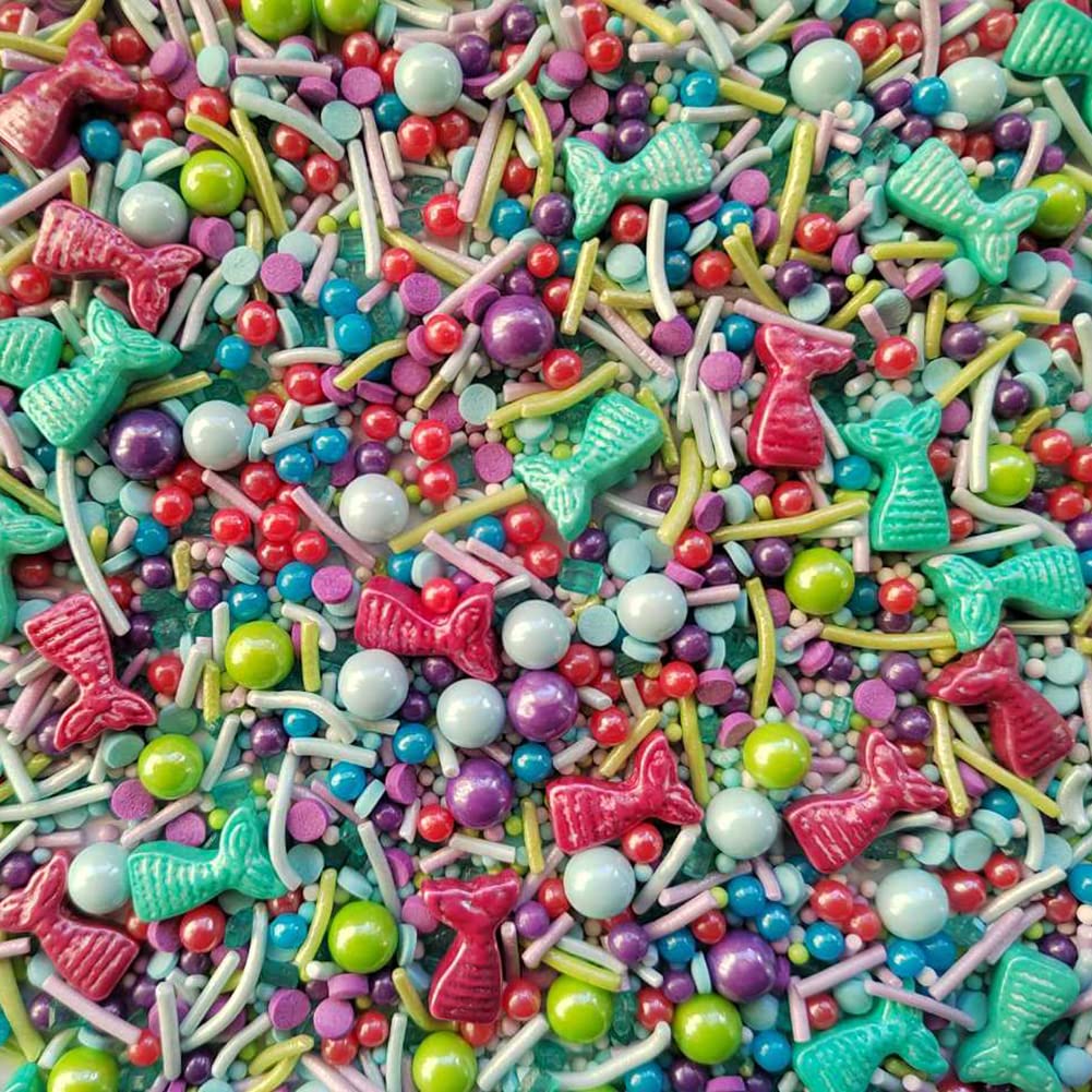 Eastron Edible Mermaid Sprinkles - Cake Sprinkles Decoration - Sprinkles for Baking - Cupcake and Cake Topper - Sprinkle Mix - 3