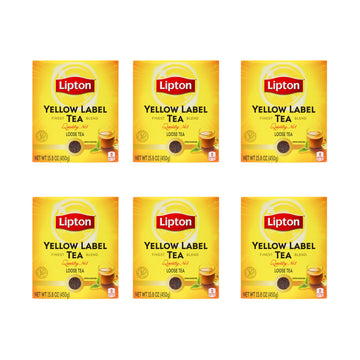 Yellow Label Black Tea | International Blend | Loose Tea | enhanced Tea | Compatible for Everyday Use | Suitable for Chai Lovers | 450 Grams (Pack of 6)