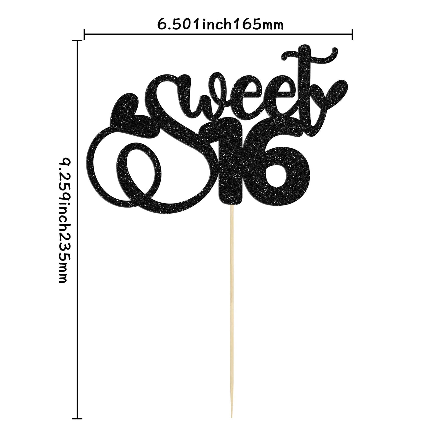 1Pc Sweet Teenager 16 Cake Topper Glitter 16Th Birthday Cake Pick For Cheers To 16 Years Old 16Th Birthday Party Cake Decoration
