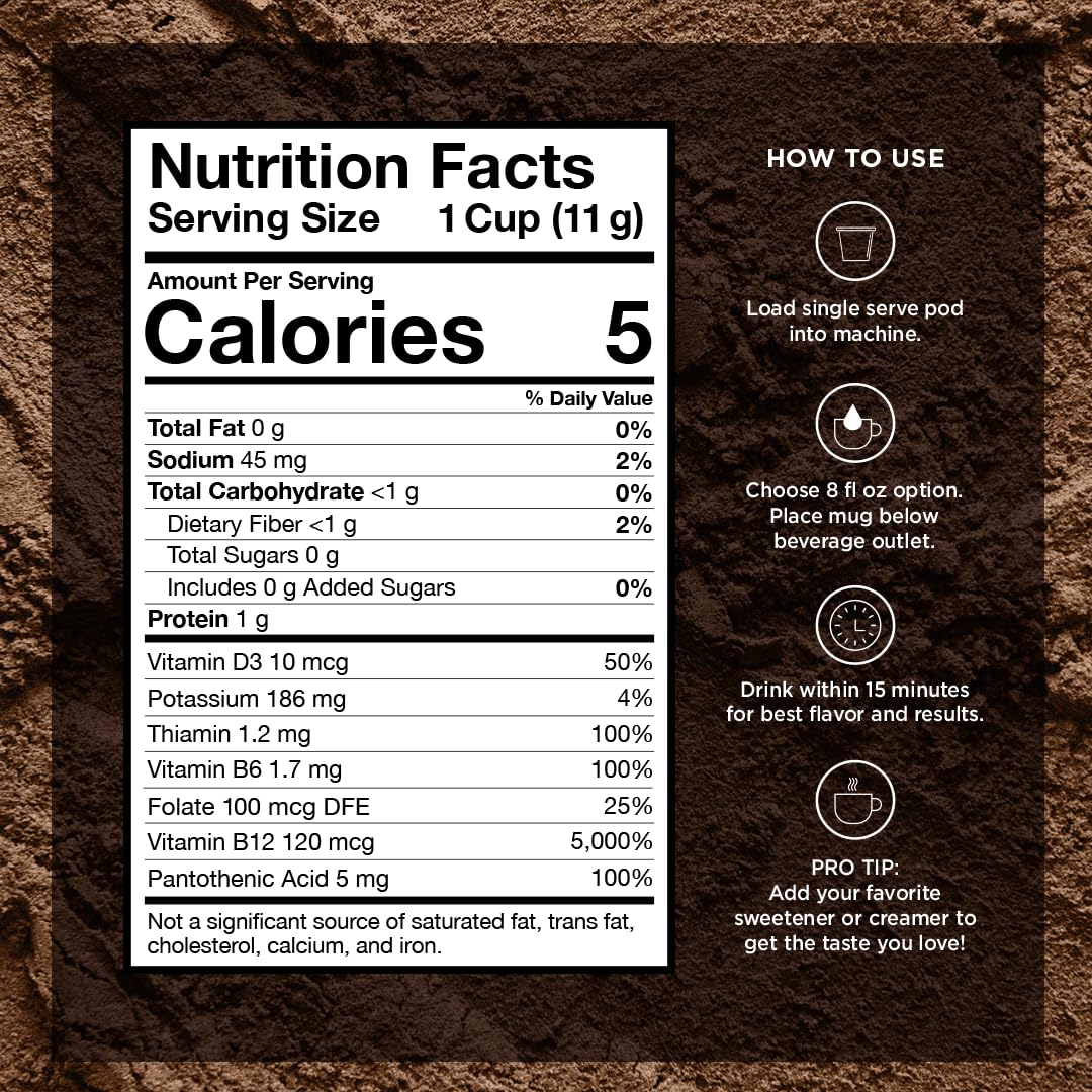 VitaCup Focus Mushroom Coffee Pods  Vanilla Flavored Coffee with Chaga  Lions Mane  Vitamins  Medium Dark Roast Arabica Beans  Recyclable Single Serve Pods Compatible with Keurig K-Cup malt-inspired  16 Ct