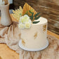 Lukinuo 16Pcs Boho Cake Topper Decoration Flower Cake Topper Gold Palm Leaves Cake Decoration White Rose Carnation Eucalyptus Wi