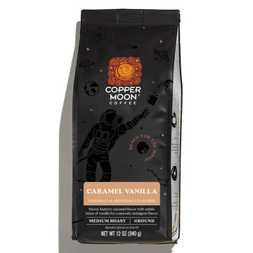 Copper Moon Medium Roast Ground Coffee  Caramel Vanilla Blend  12 Ounce Bag