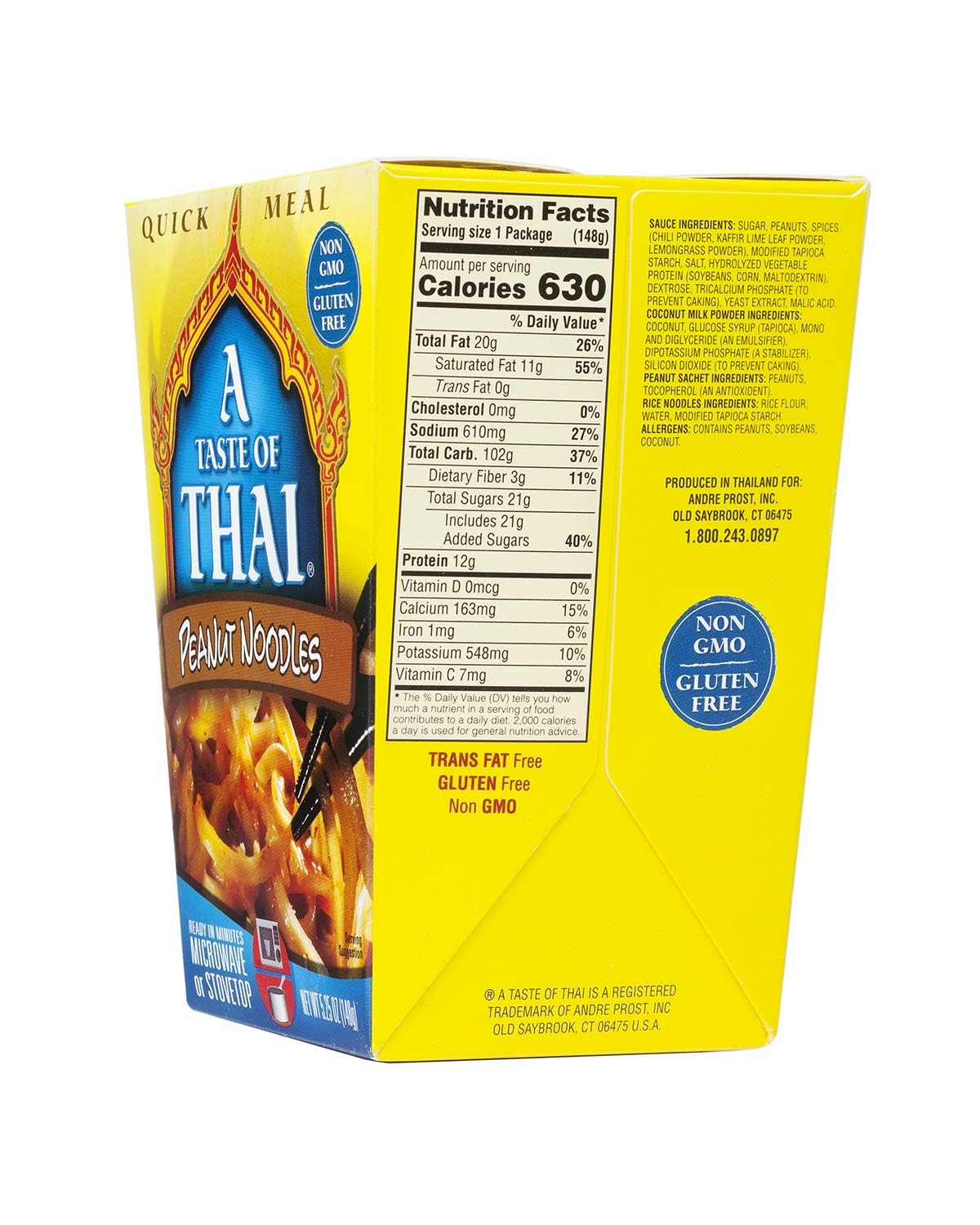 A Taste of Thai Peanut Noodles - 5.25oz Pack of 6 Heat & Eat Instant Noodles Flavored with Classic Thai Sauce  Gluten-Free  Idea