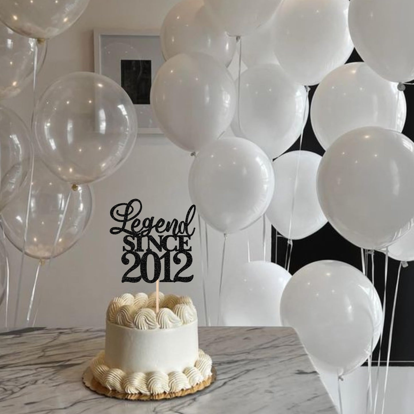 Rssta i Cake Topper Glitter Happy 13th Birthday Decoration - Black