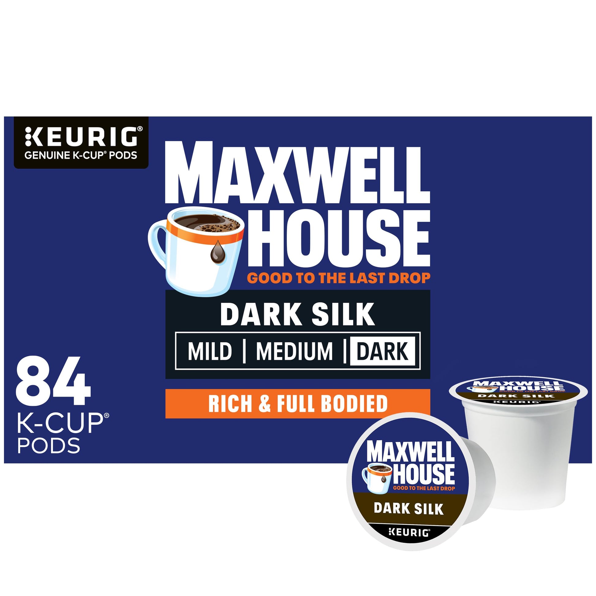 Maxwell House Dark Silk Dark Roast K-Cup Coffee Pods (84 ct Box)