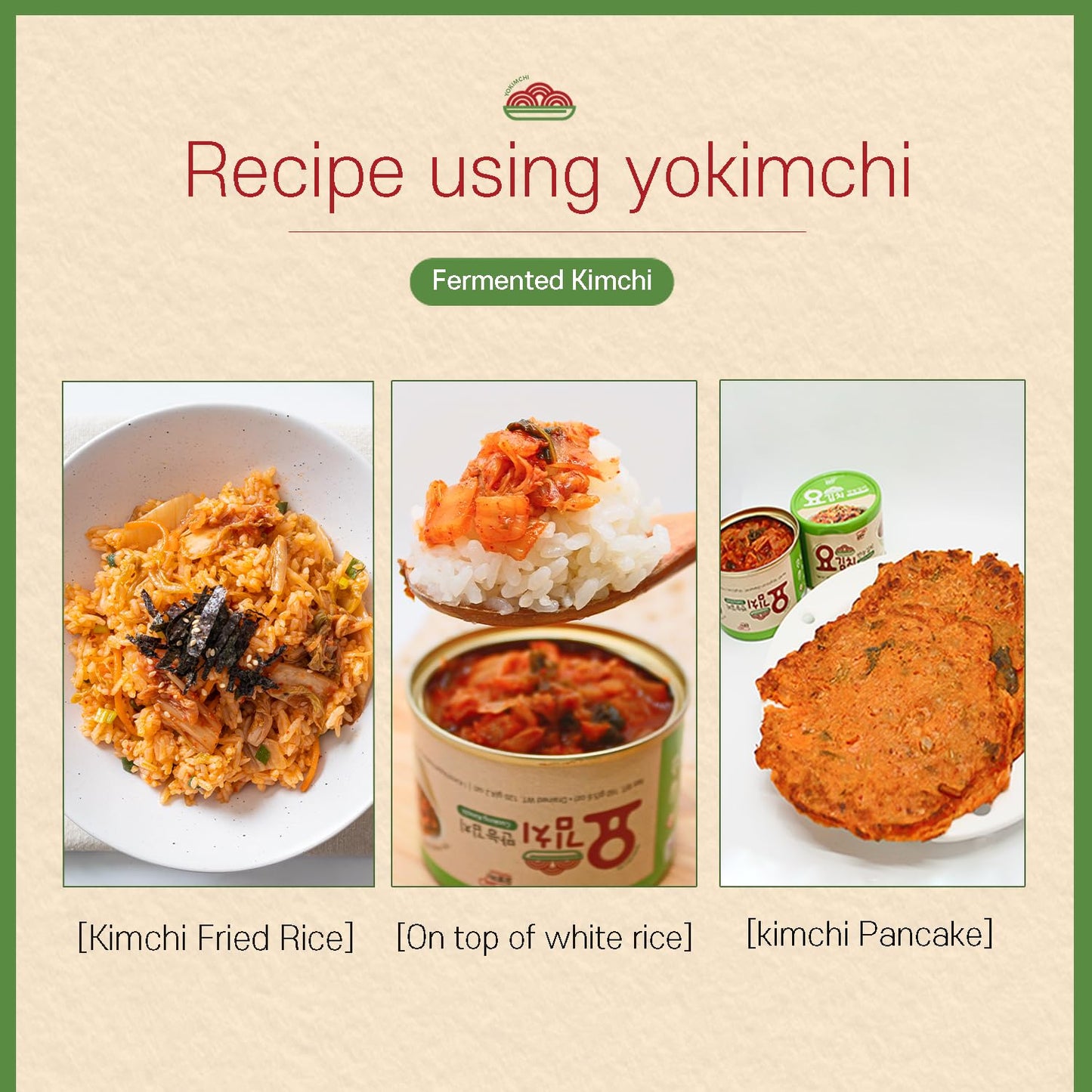 Yopokki Korean Canned Fermented Kimchi Napa Cabbage (4 Ea, Fermented Taste)