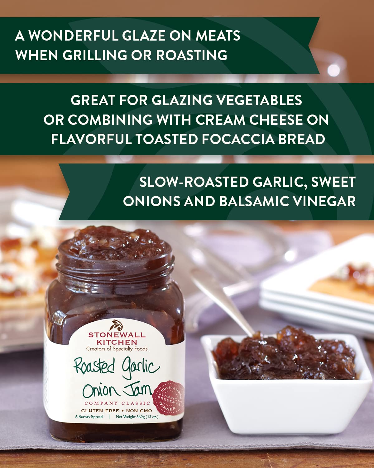 Stonewall Kitchen Roasted Garlic Onion Jam (4-Pack)