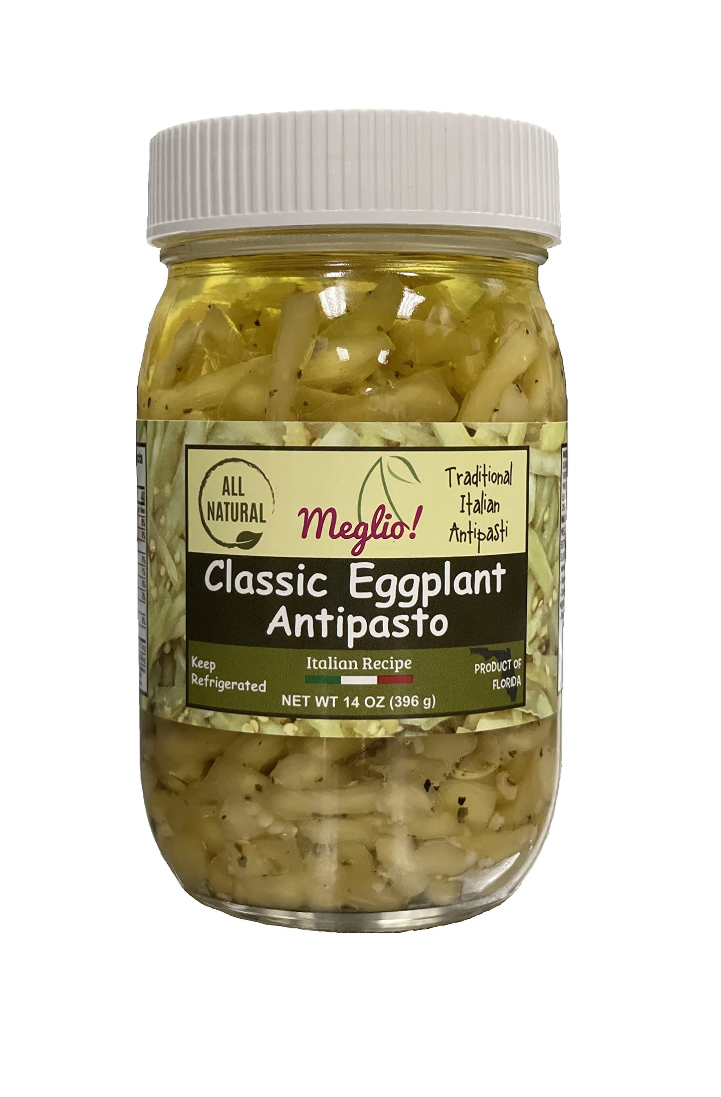 Classic Eggplant Antipasto 14 Oz (396 g) - Italian Appetizer, Antipastos, Vegetables, All Natural