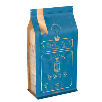 COFFEA FLAVOR Amaretto Flavored Whole Bean Coffee, 100% Arabica, Medium Roast, 16 Ounce