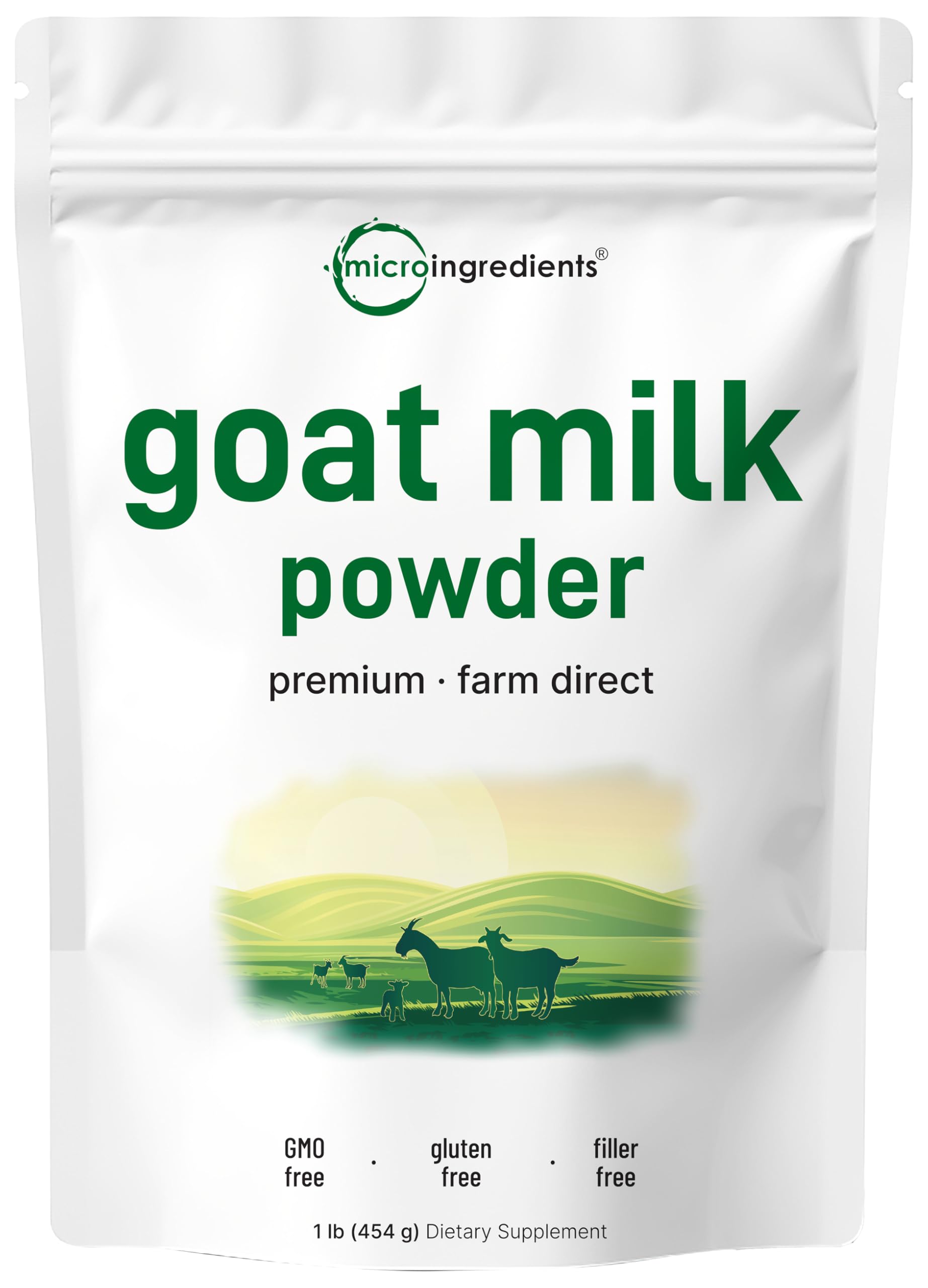 Micro Ingredients Goat Milk Powder  1 Lb | Grass-Fed Australian Source | Pure  Easily Digested Formula | High in Protein  Calcium & Probiotics | Non-GMO  Gluten-Free  Pet Friendly