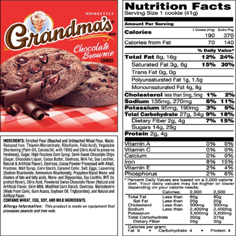 Grandma Cookies Brownie - Pack Of 8 (2.12Oz Each) For Halloween, Christmas And More In A Nikan Supplies Bag