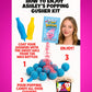 Ashley Dashley s-Popping Cotton Candy Gushers Kit-(3/4 LB) Juicy Gummies Coated W/Cotton Cqndy Crunch, Wax Bottles + Fizzing Ca