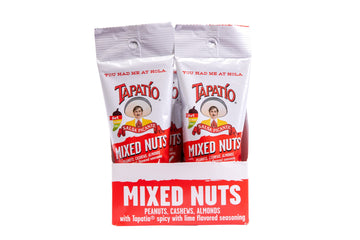 Straight Up Nuts Tapatio Mixed Nuts Snack Mix, Hot Peanuts, Travel Size, 1.5 oz Bags, 12-Pack