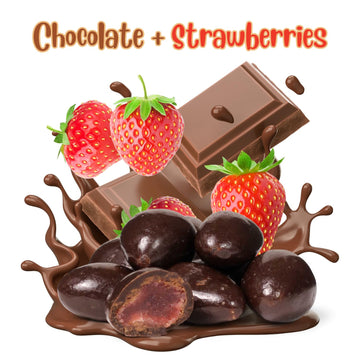 Dark Chocolate Covered Dried Strawberries By It'S Delish, 12 Oz Bag | Gourmet Dark Chocolate Covered Strawberry Fruit Snacks Bul