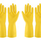 Rubber Gloves Dishwashing 2 Pairs For Kitchen,Cleaning Gloves For Household Reuseable.(Small,Yellow)