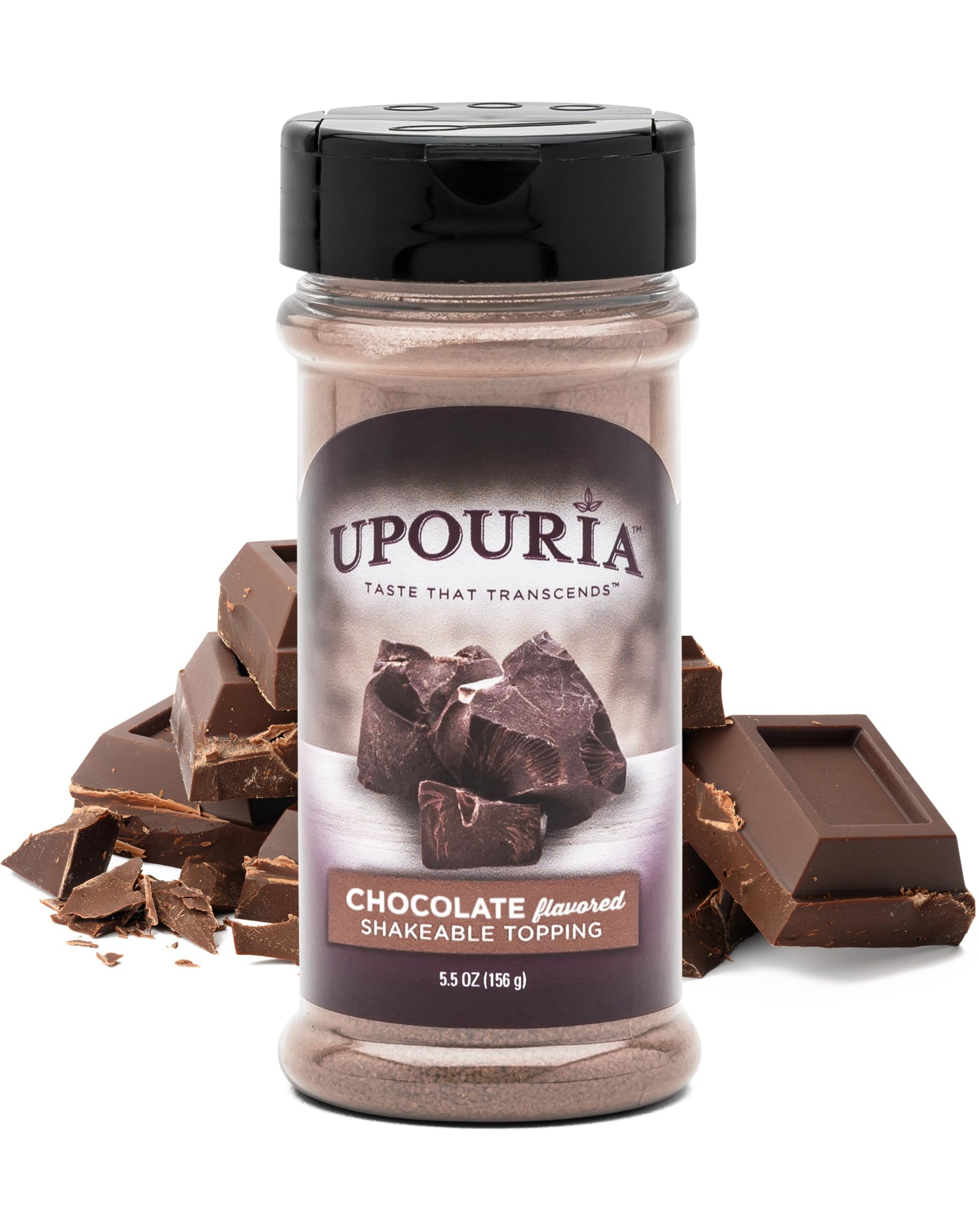 Upouria Chocolate Flavored Shakable Topping for Coffee  Lattes  Desserts  Gourmet Cocoa Taste  5.5oz