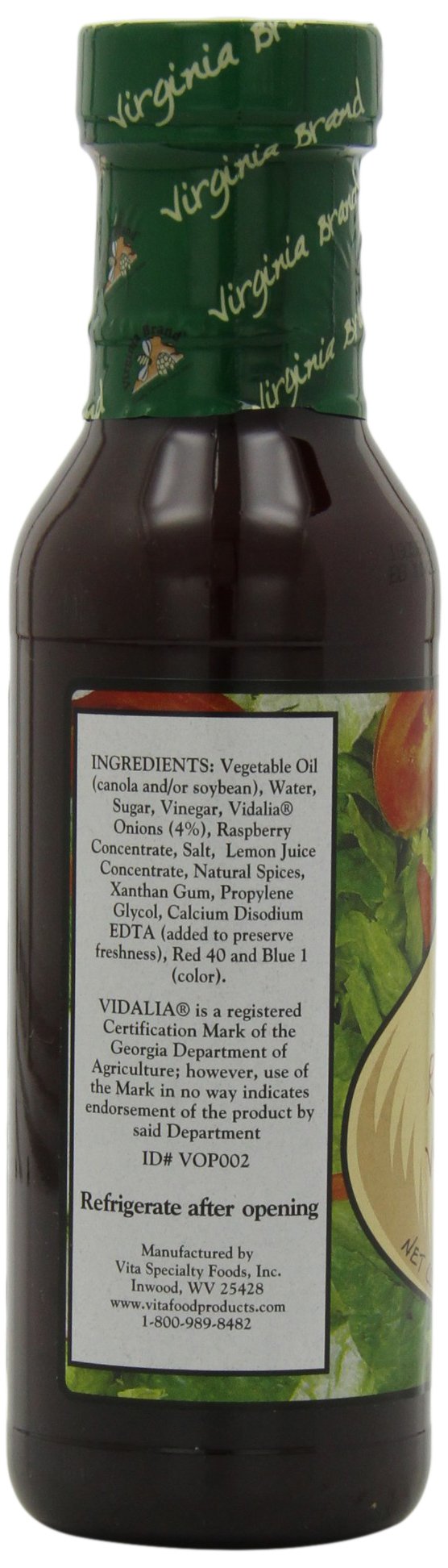 Virginia Brand Vidalia Onion Raspberry Vinegarette , 12 Ounce Bottle (Pack of 6)