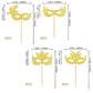 Rssta i Masquerade Masks Cupcake Toppers, 36 Pack, Glitter, Gold, Design 1, Paper, Mardi Gras, Bachelorette, Baby Shower Party Supplies