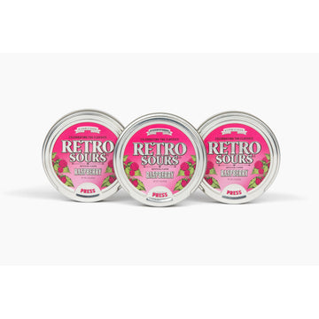 Retro Sours | Hard Tangy Candy | Brought To You By Iconic Candy (3, Raspberry)