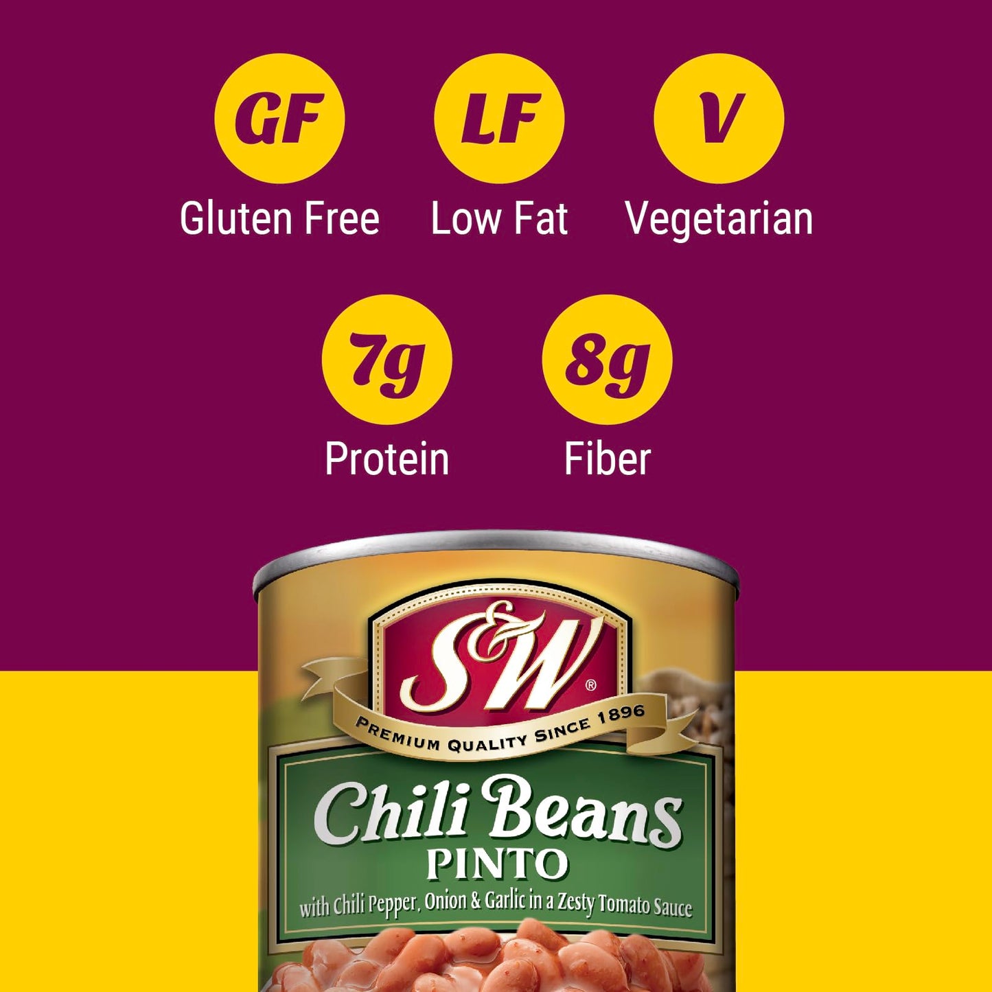 S&W - Pinto Chili Beans - 15.5 Oz. Can (Pack Of 12)