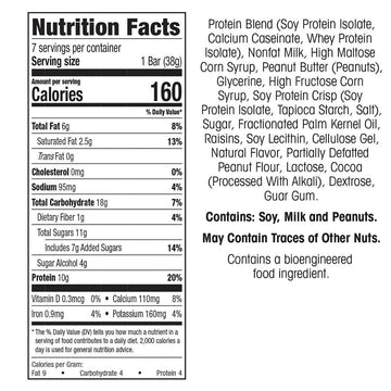 WonderSlim Protein Snack Bar, Peanut Butter Crunch, 7 Count