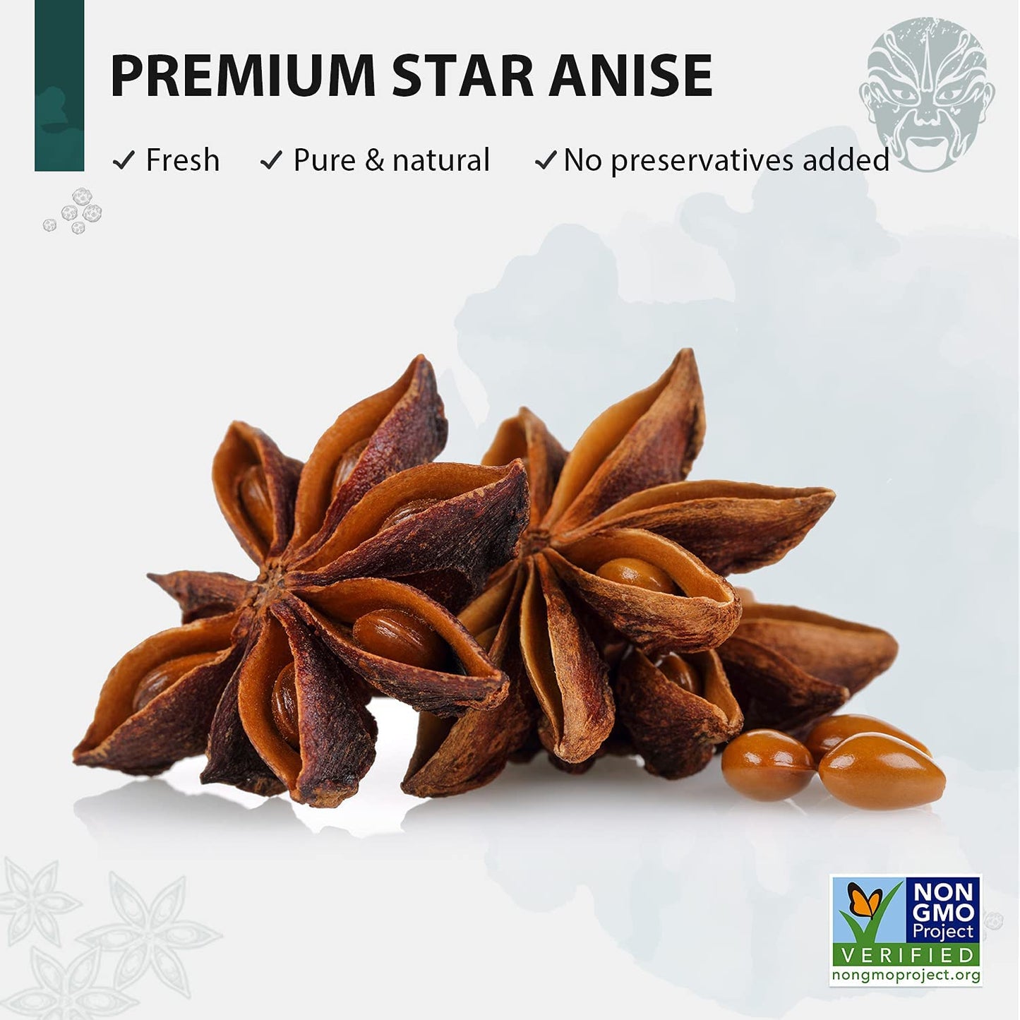 Soeos Star Anise Seeds 2 Lb, Whole Chinese Star Anise Seeds, Star Anise Seeds, Dried Anise Star Spice, Non-Gmo Verified, Fresh And Natural Anise Spice
