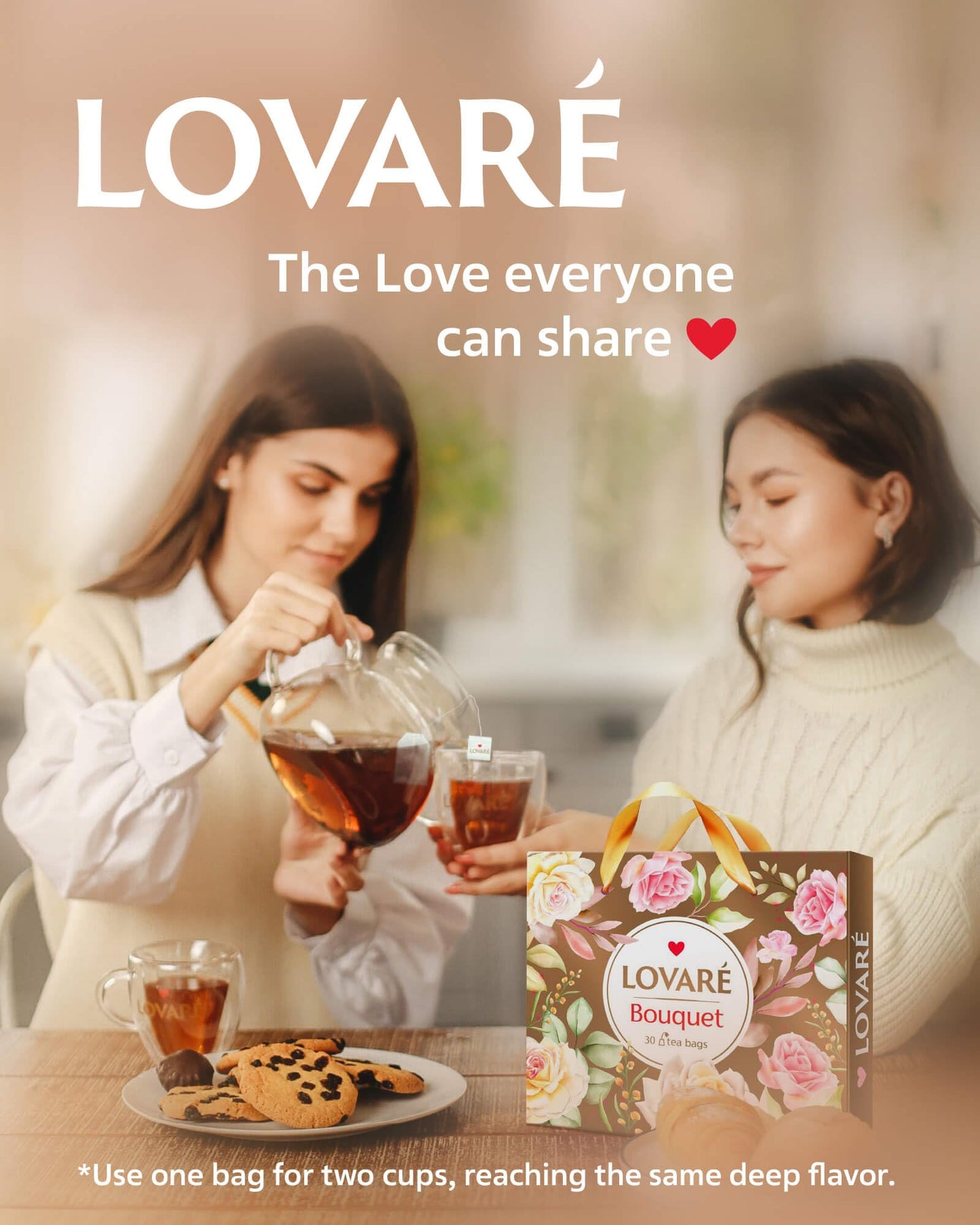 LOVARE Tea Bags Variety Pack - Assorted Black & Green Teas - 30 Bags - Gift Set for Tea Lovers