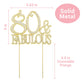 Crystal Creations 80 Cake Topper - Gold Metal, Sparkly Rhinestone Decoration, 1 Count, 80th Birthday Party Centerpiece