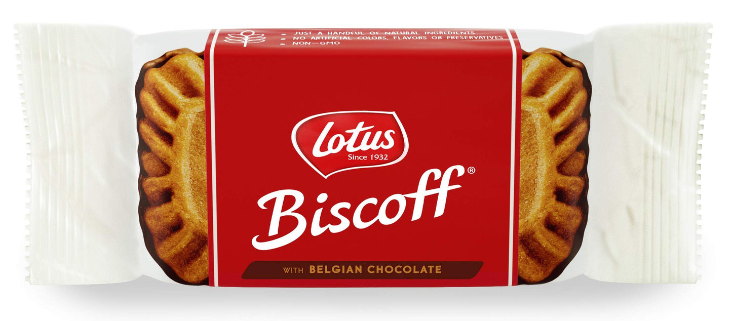 Lotus Biscoff With Chocolate - European Biscuit Cookies - 5.4 Ounce (Pack Of 12) - 7 Three-Packs Per Retail Pack - Non Gmo Proje