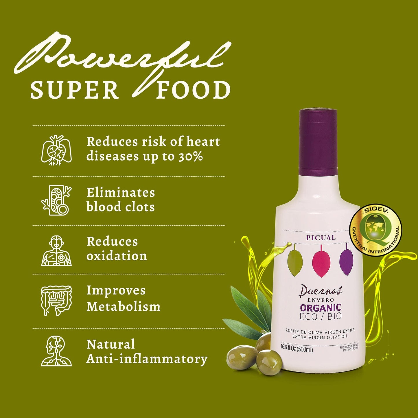 Finca Duernas Extra Virgin Olive Oil. Healthy Food Must-Have, Pantry Food Staple, Ideal For Mediterranean Diet, Extra Virgin Olive Oil (Picual 500 Ml)