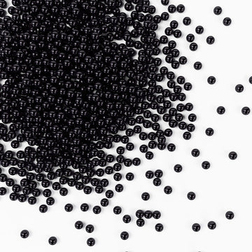 Bayep Edible Pearls for Cake Decorating 4mm Black Sprinkles for Cookies, Baking, Ice Cream, Cupcake Topper Pearl Sprinkles Perfe