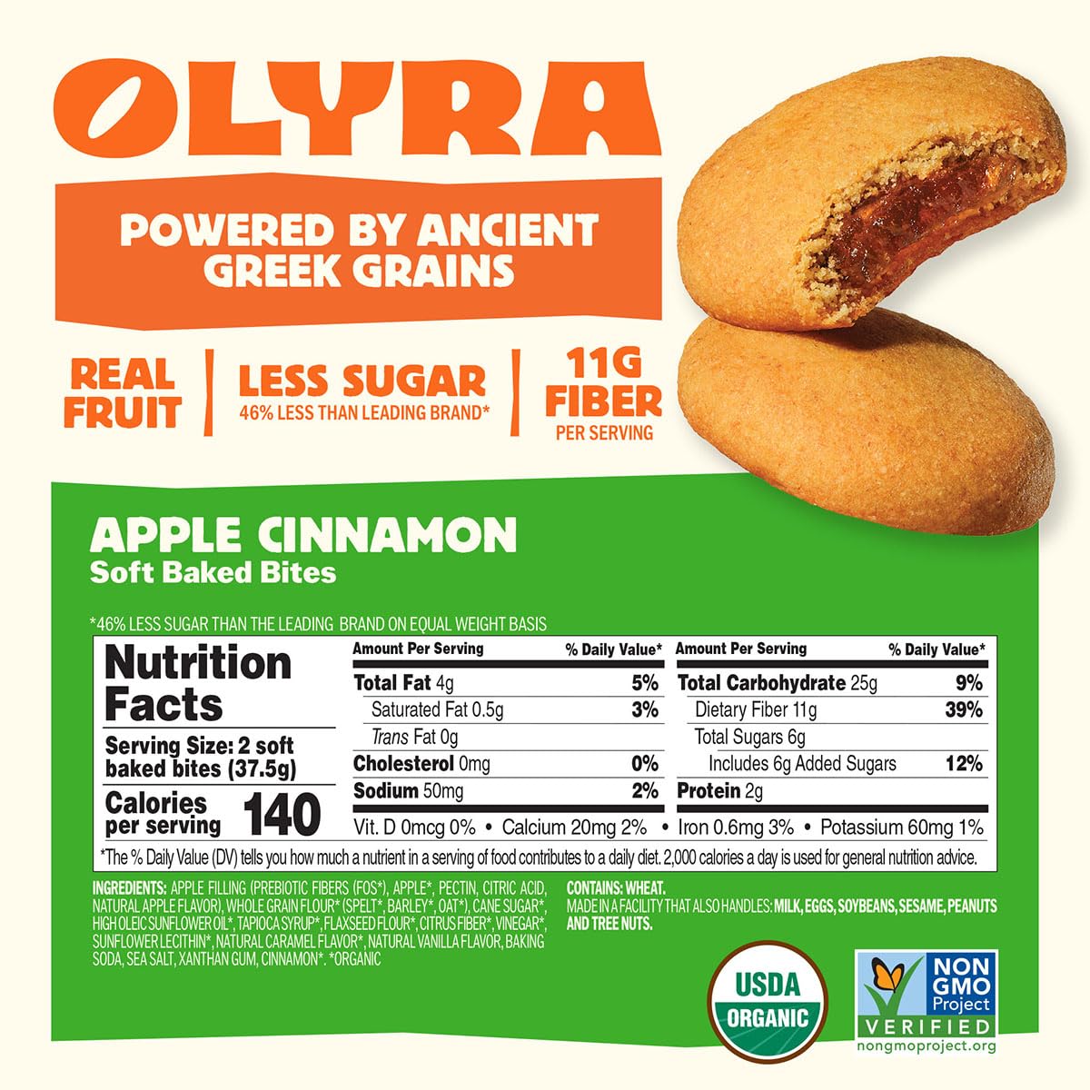 Olyra Organic Soft Baked Fruit Bars Variety Pack - High Fiber Bar - Healthy Snacks for Adults & Kids - Vegan Breakfast Bars - Of