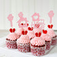 Gyufise Cupcake Toppers - 24 Pack Glitter Key Housewarming Picks, Pink, Paper, Model ZN0169-1-P