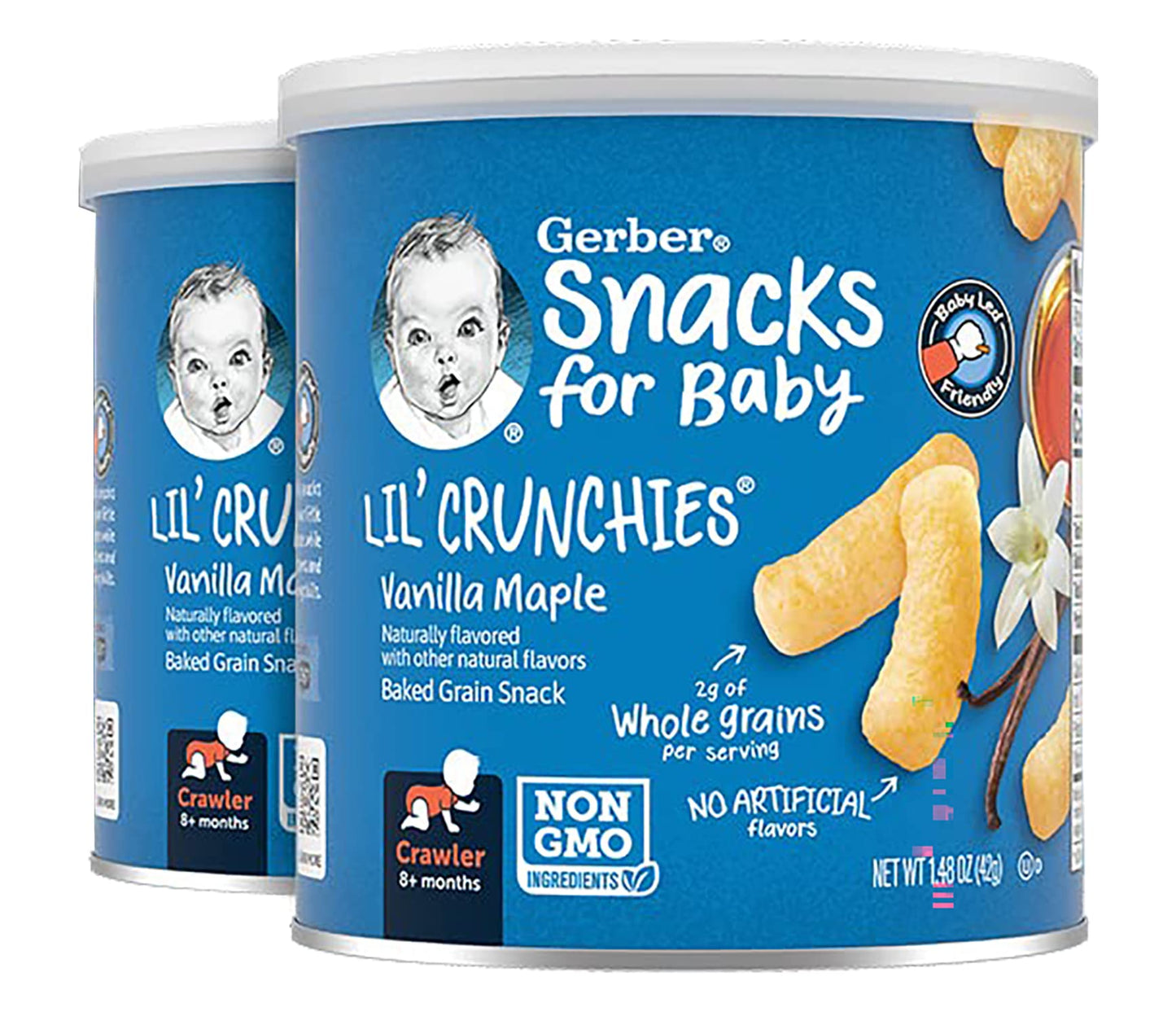 Gerber Graduates Little Crunchies Whole Grain Corn Snacks Variety Pack, 1.48 Ounce (Vanilla Maple, Pack Of 2)