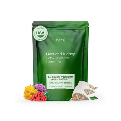 Organic Dandelion Wolfberry Tea - Kidney and Liver Detox Tea - Organic Liver Kidney Cleanse & Detox with Dandelion, Goji Berry, 